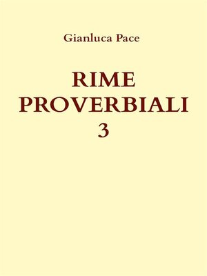 cover image of Rime proverbiali 3